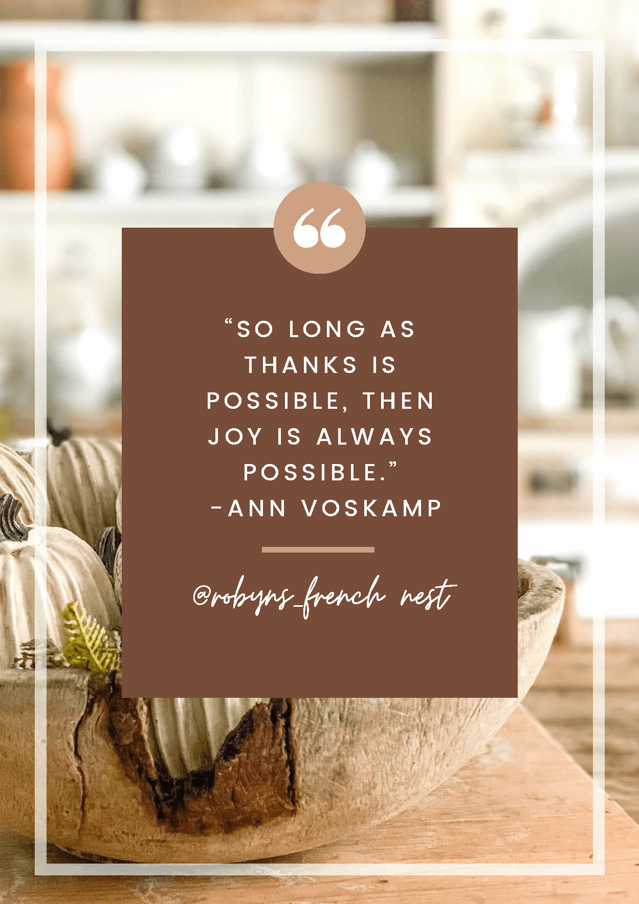 Ann Voskamp quote in front of a fall picture