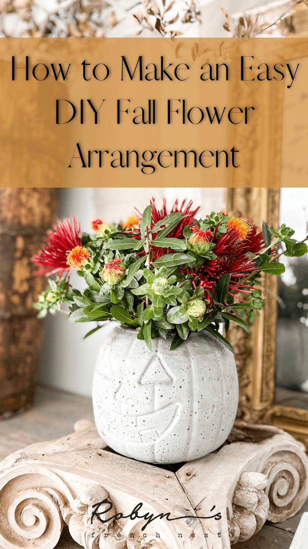 How to Make an Easy DIY Pumpkin Flower Arrangement