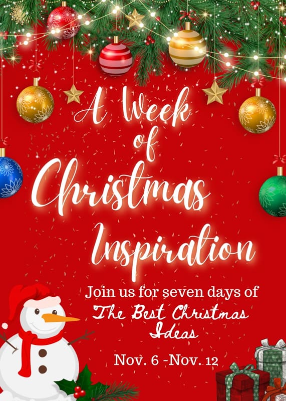 Christmas blog graphic announcing daily blog posts for this week
